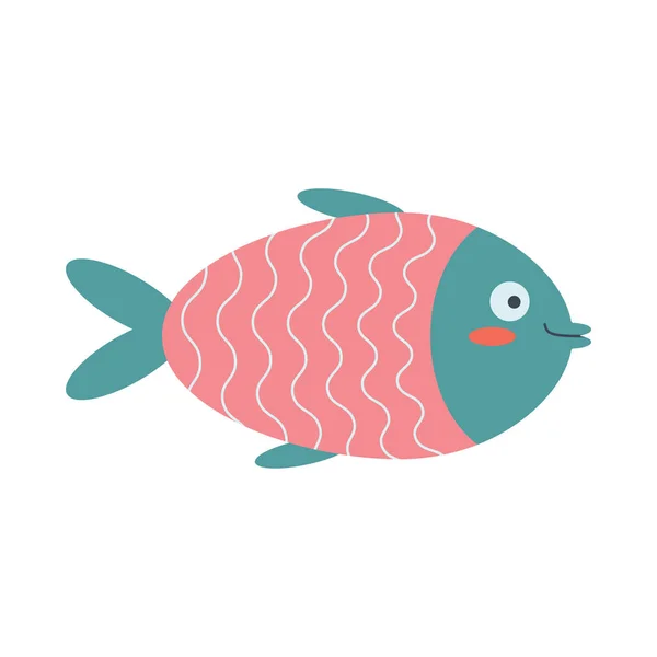 Красочные Рыбы Морское Животное Житель Морского Мира Милое Подводное Существо — стоковый вектор