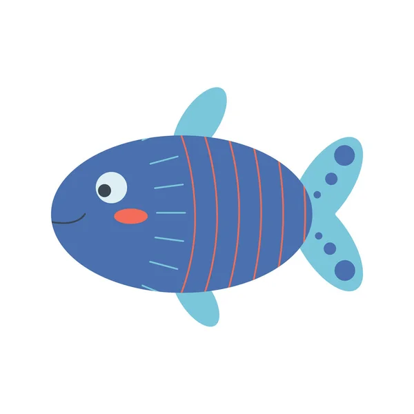 Peixe Colorido Animal Marinho Habitante Mundo Mar Uma Criatura Subaquática — Vetor de Stock