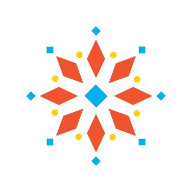 Geometrik süs. Ukrayna sembolleri. Beyaz arkaplanda izole edilmiş vektör düz illüstrasyon.