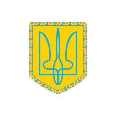 Ukrayna arması. Ukrayna sembolleri. Beyaz arkaplanda izole edilmiş vektör düz illüstrasyon.