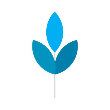 Dal, geometrik. Beyaz arkaplanda izole edilmiş vektör düz illüstrasyon.