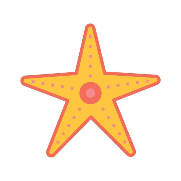 Starfish Flat Cartoon Style Vector Illustration Isolated White Background — Stock Vector
