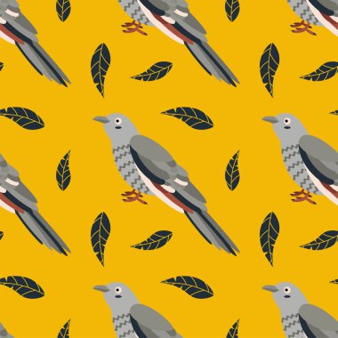 Guguk kuşu desenli. Düz vektör illüstrasyonu.