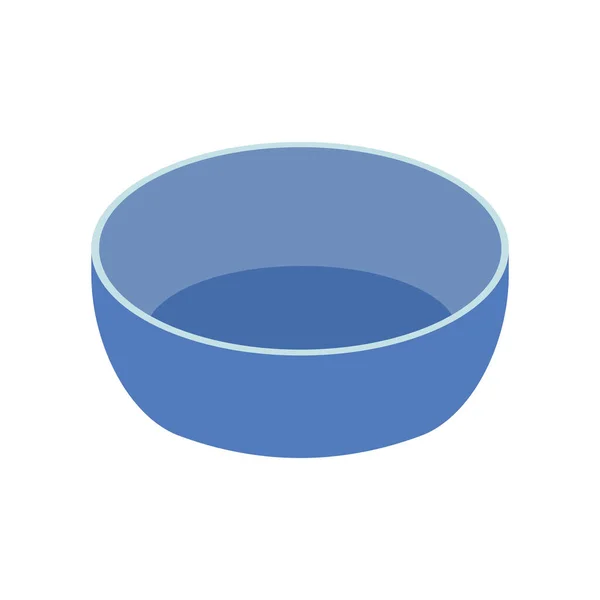 Nádobí Modrý Talíř Miska Ploché Vektorové Ilustrace Izolované Bílém Pozadí — Stockový vektor