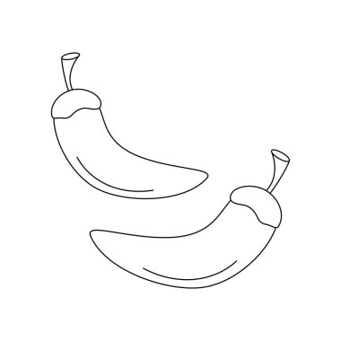 Kırmızı biber. Ukrayna sembolleri. Çizgi çalışması. Vektör illüstrasyonu beyaz arkaplanda izole edildi.