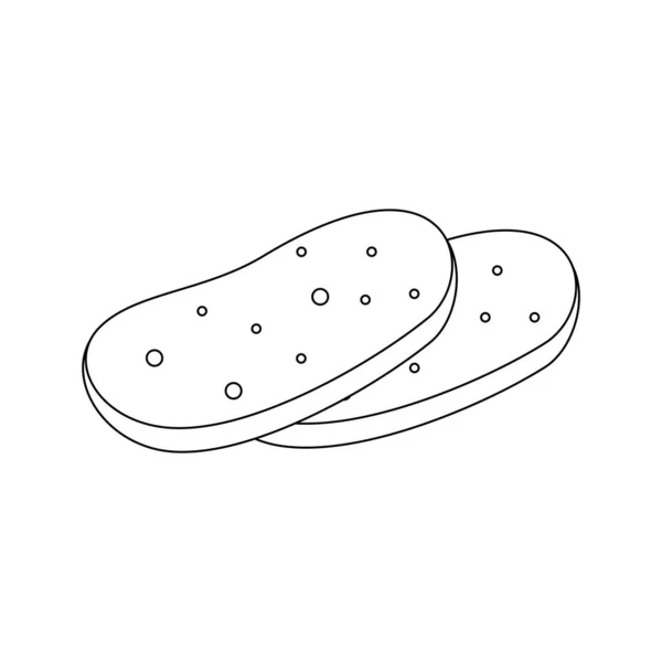 Roti Dipotong Potong Simbol Ukraina Line Art Ilustrasi Vektor Diisolasi - Stok Vektor