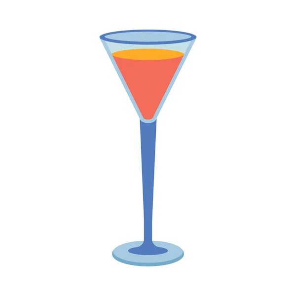 Pratos Copo Cocktail Copo Vinho Com Uma Bebida Ilustração Vetorial — Vetor de Stock