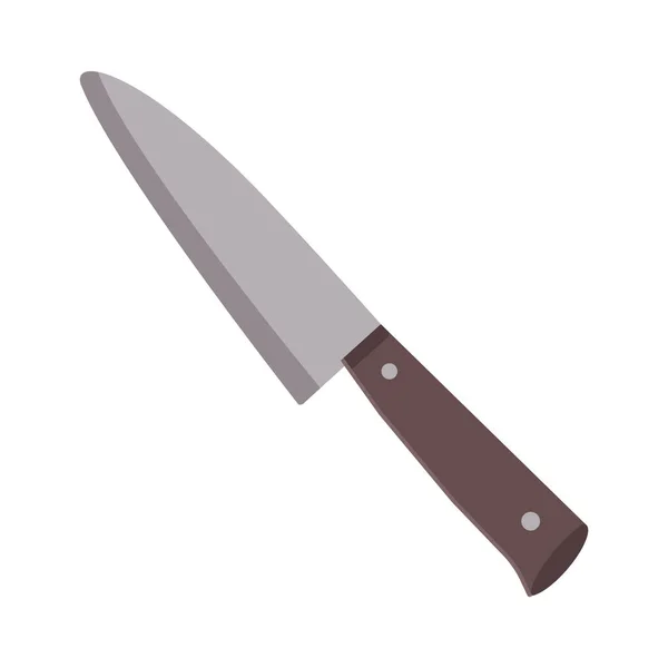 Блюда Кухонный Нож Большим Лезвием Плоская Векторная Иллюстрация Белом Фоне — стоковый вектор