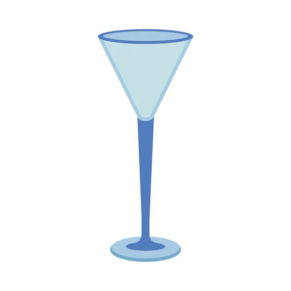 Посуд Склянка Коктейль Келих Плоска Векторна Ілюстрація Ізольована Білому Тлі — стоковий вектор