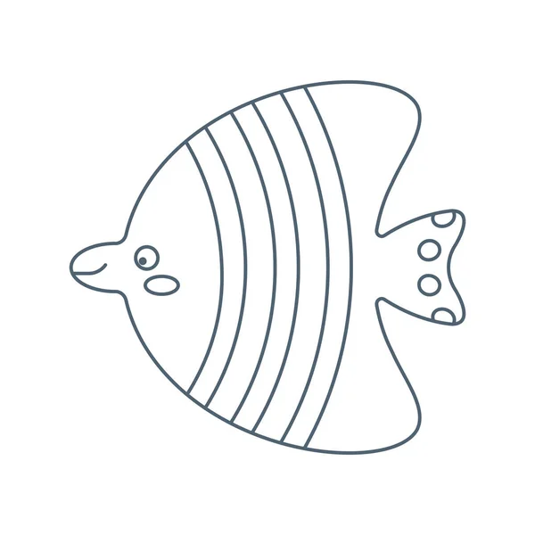 Kolorowe Ryby Morskie Zwierzę Mieszkaniec Świata Morskiego Słodkie Podwodne Stworzenie — Wektor stockowy