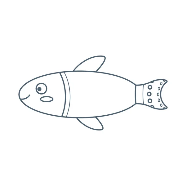Colorful Fish Sea Animal Inhabitant Sea World Cute Underwater Creature — Stock Vector