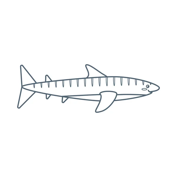 Рыба Акула Морское Животное Житель Морского Мира Милое Подводное Существо — стоковый вектор