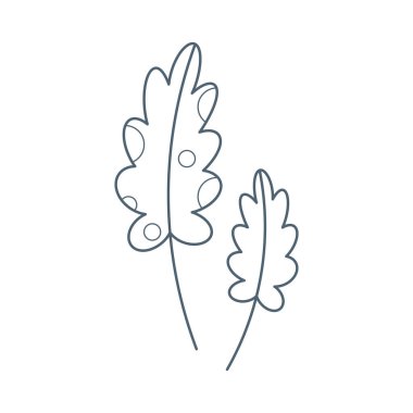 Deniz yosunu, düz çizgi film tarzında su altı bitkisi. Vektör illüstrasyonu beyaz arkaplanda izole edildi.