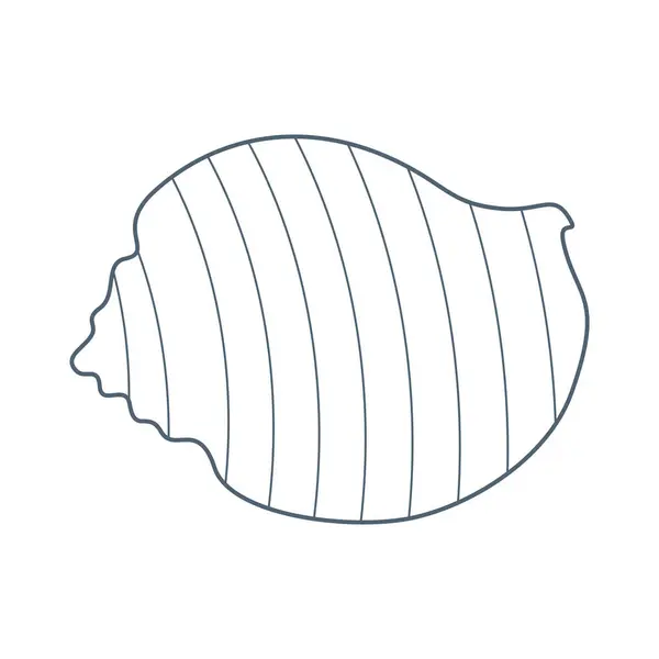 Muschel Wasserbewohner Flachen Cartoon Stil Vektor Illustration Isoliert Auf Weißem — Stockvektor