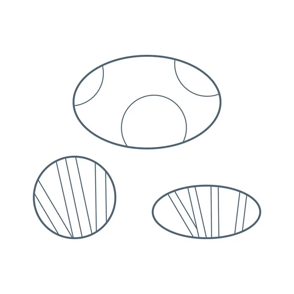 Sea Stones Flat Cartoon Style Vector Illustration Isolated White Background — Stock Vector