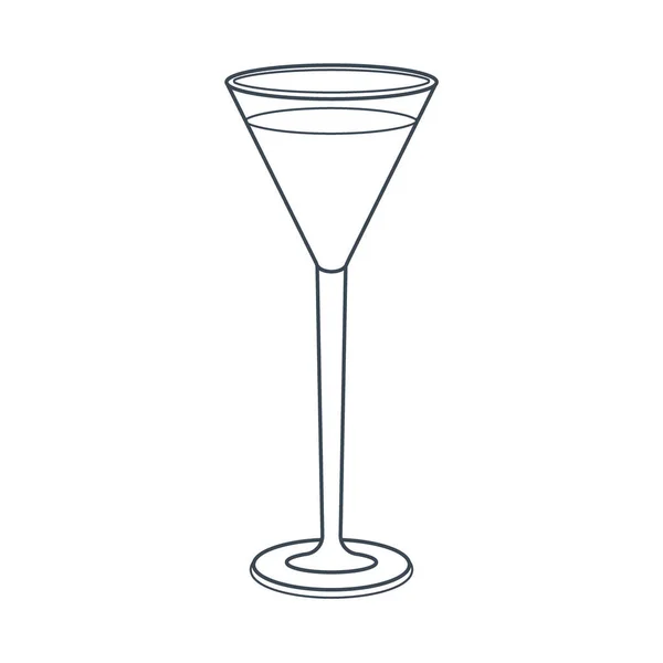 Посуд Склянка Коктейль Келих Вином Лінійне Мистецтво Векторні Ілюстрації Ізольовані — стоковий вектор