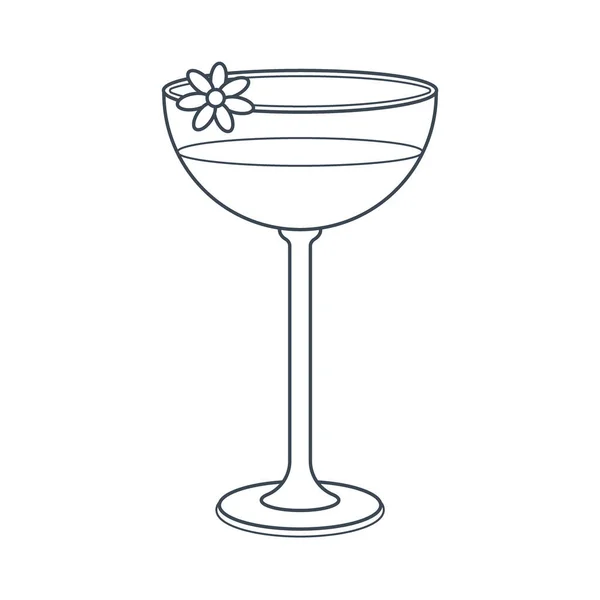 Посуд Склянка Коктейль Келих Вином Лінійне Мистецтво Векторні Ілюстрації Ізольовані — стоковий вектор