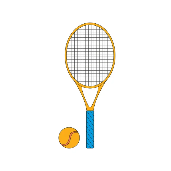 Raquette Balle Pour Grand Tennis Divers Équipements Sport Inventaire Fitness — Image vectorielle