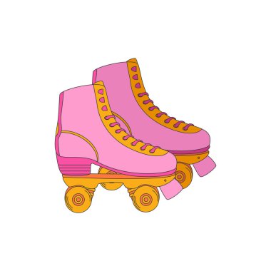 Patenler. Çeşitli spor aletleri. Fitness envanteri, spor aksesuarları. Beyaz arkaplanda izole edilmiş düz vektör illüstrasyonu.