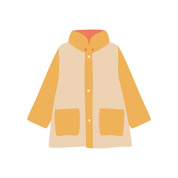 Raincoat Hello Autumn Autumn Season Element Icon Flat Vector Illustration — Stock Vector