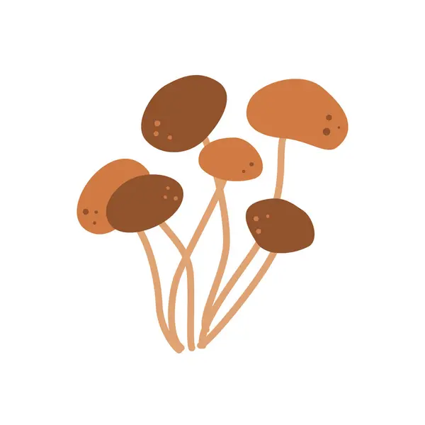 Gombát Helló Ősz Őszi Szezon Elem Ikon Lapos Vektor Illusztráció — Stock Vector