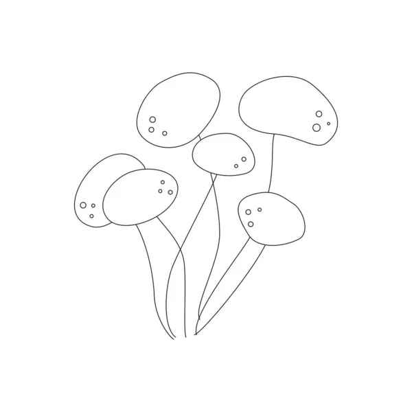 Gombát Helló Ősz Őszi Szezon Elem Ikon Lapos Vektor Illusztráció — Stock Vector