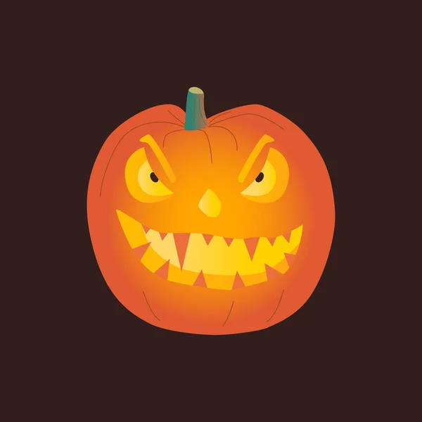 Calabazas Halloween Vacaciones Otoño Una Calabaza Con Una Sonrisa Tallada — Vector de stock