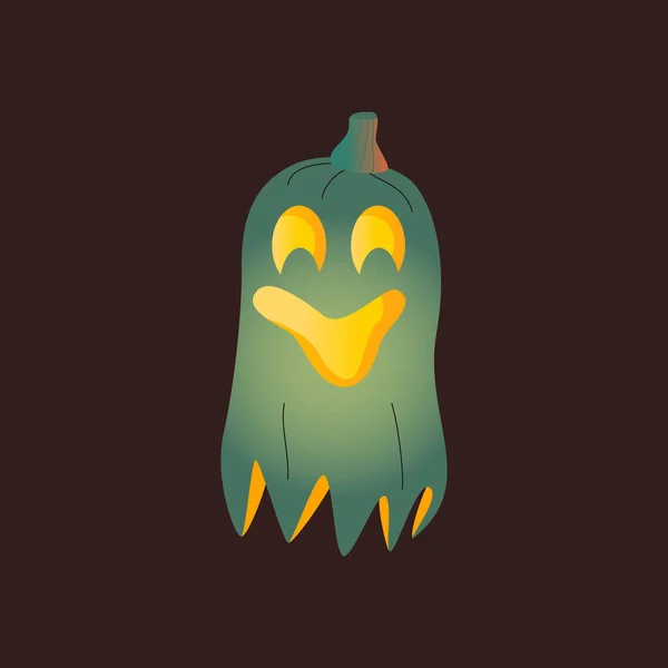 Halloween Pompoenen Herfstvakantie Een Pompoen Met Een Gesneden Glimlach Spookpompoen — Stockvector