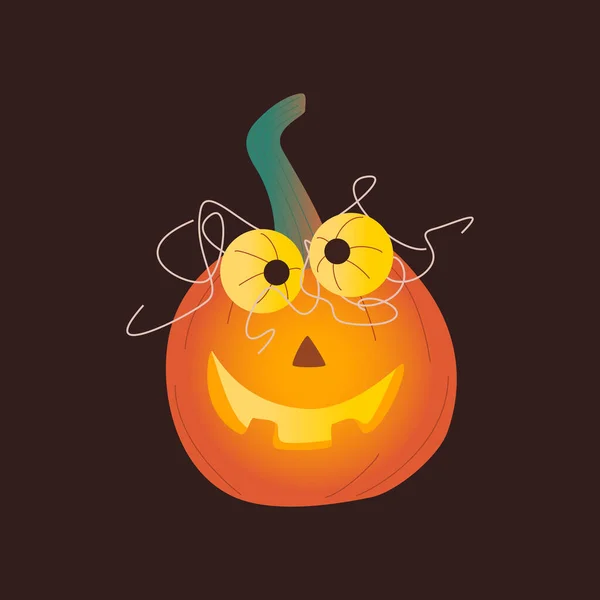 Calabazas Halloween Vacaciones Otoño Calabaza Loca Con Una Sonrisa Tallada — Vector de stock