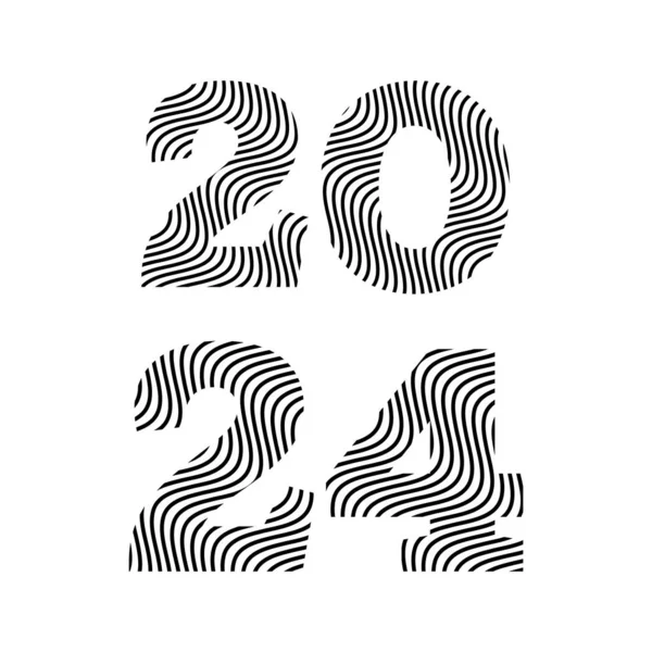2024 Новым Годом Шаблон Черно Белым Логотипом Календаря Плаката Флаера — стоковый вектор