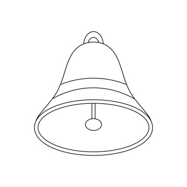 Noel çanı, oyuncak, ağaç için süs. Kış tatili. Düz vektör çizimi beyaz arkaplanda izole edildi.