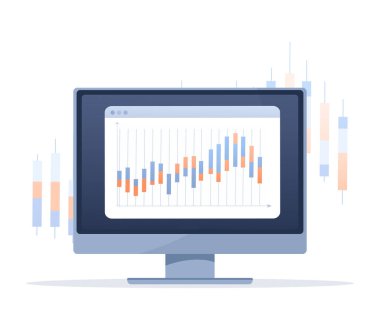 Veri analizi, mali konsol ya da muhasebe, şirket geliri ya da yatırım karı. Web sayfasında mavi diyagram.