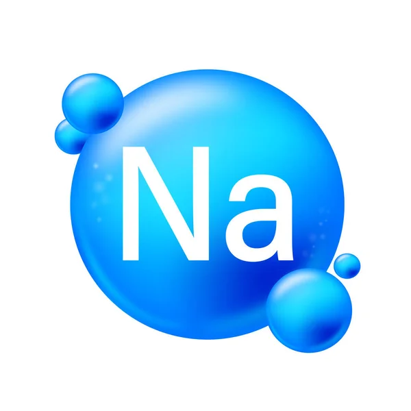 Natrium Ícone Estrutura Elemento Químico Forma Redonda Círculo Luz Azul — Vetor de Stock