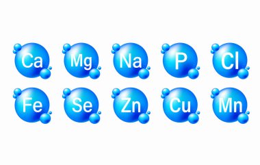 Sağlıklı beslenme mineral kompleksi. Mavi renkli vitamin hapları kapsüllü vektör yaratıcı tasarımı.