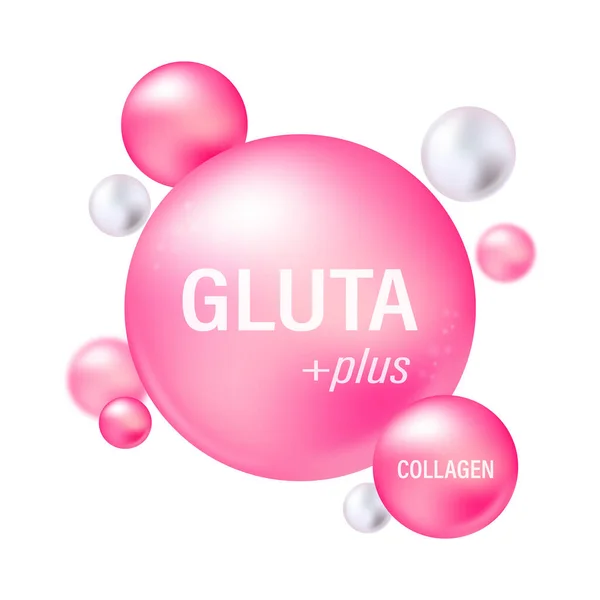 Kapsüllü pembe glutathione paketi ve üçüncü bileşen ayrılabilir. Güzellik ve Kozmetik İçin Madde.