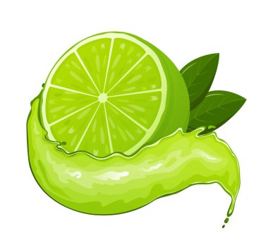 Taze kireç seti, çeşitli limon meyveleri, yarımlar ve dilimler.