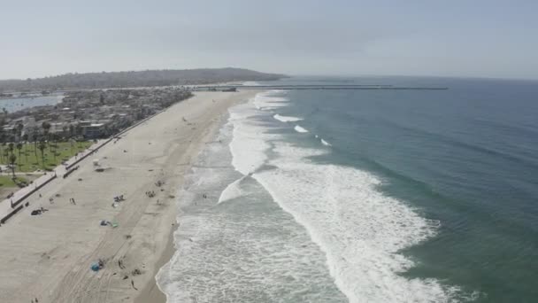 Flyg Ovanför San Diego Strandutsikt Högkvalitativ Film — Stockvideo