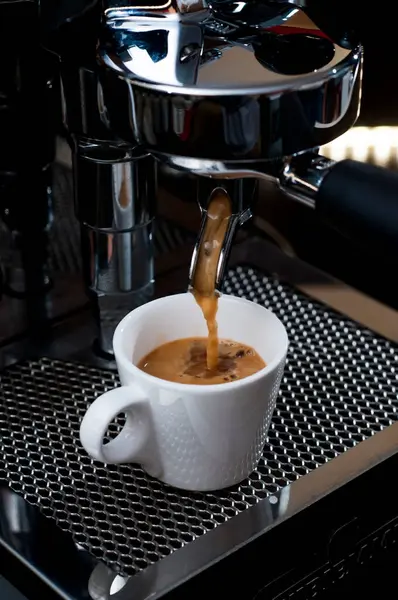 espresso coffee machine in coffee shop fresh