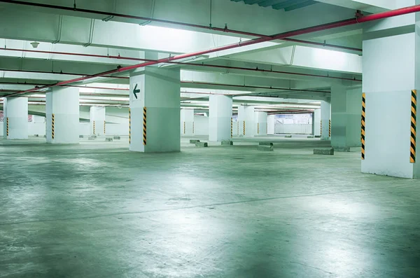 car parking area in the basement of a building