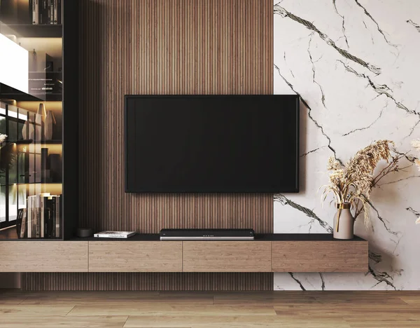 Classic Expensive Luxury Light Wall Mock Commode Wood Panels Modern — Stock Photo, Image