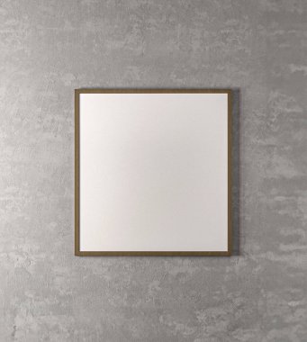 Boho gri bir duvar ve bir çerçeve arka planı var. Hafif modern Japon doğa görüşü. 3D görüntüleme. Yüksek kalite 3d illüstrasyon.