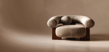 Organik kıvrımları ve yumuşak dokusu olan minimalist bir sandalye, herhangi bir yere modern konfor ve heykel tasarımı sunar.