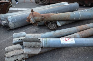 Missile of the multiple rocket launcher that were fired on the territory of Ukraine by russian invaders