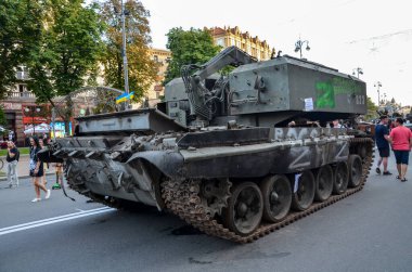 russian TZM-T resupply vehicle are used to load munition the TOS-1A system Solntsepyok captured by Ukrainian Defense Forces