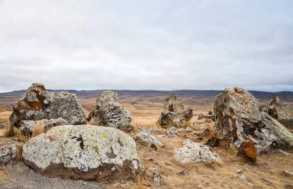 Piedras Piedra Armenia Zorats Karer Carahunge Enorme Observatorio Antiguo Uno —  Fotos de Stock