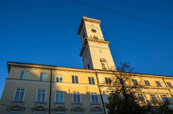 Torre Del Ayuntamiento Lviv Plaza Market Rynok Principal Atracción Símbolo — Foto de Stock