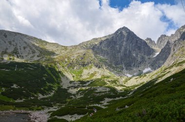 Skalnatif pleso, Rocky Vadisi 'nin en alçak köşesinde ve Lomnicky Stit zirvesinde, Slovakya' daki Ulusal Park Lisesi Tatras 'ta.