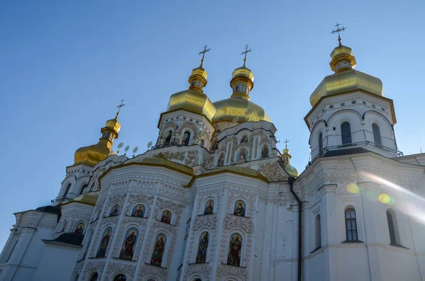 Cúpulas Douradas Catedral Dormição Kiev Pechersk Lavra Mosteiro Das Cavernas — Fotografia de Stock
