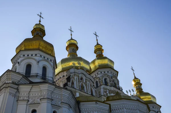 Cúpulas Douradas Catedral Dormição Kiev Pechersk Lavra Mosteiro Das Cavernas — Fotografia de Stock