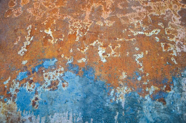 Rusty Iron Surface Texture White Blue Color Close Photo Worn — 스톡 사진
